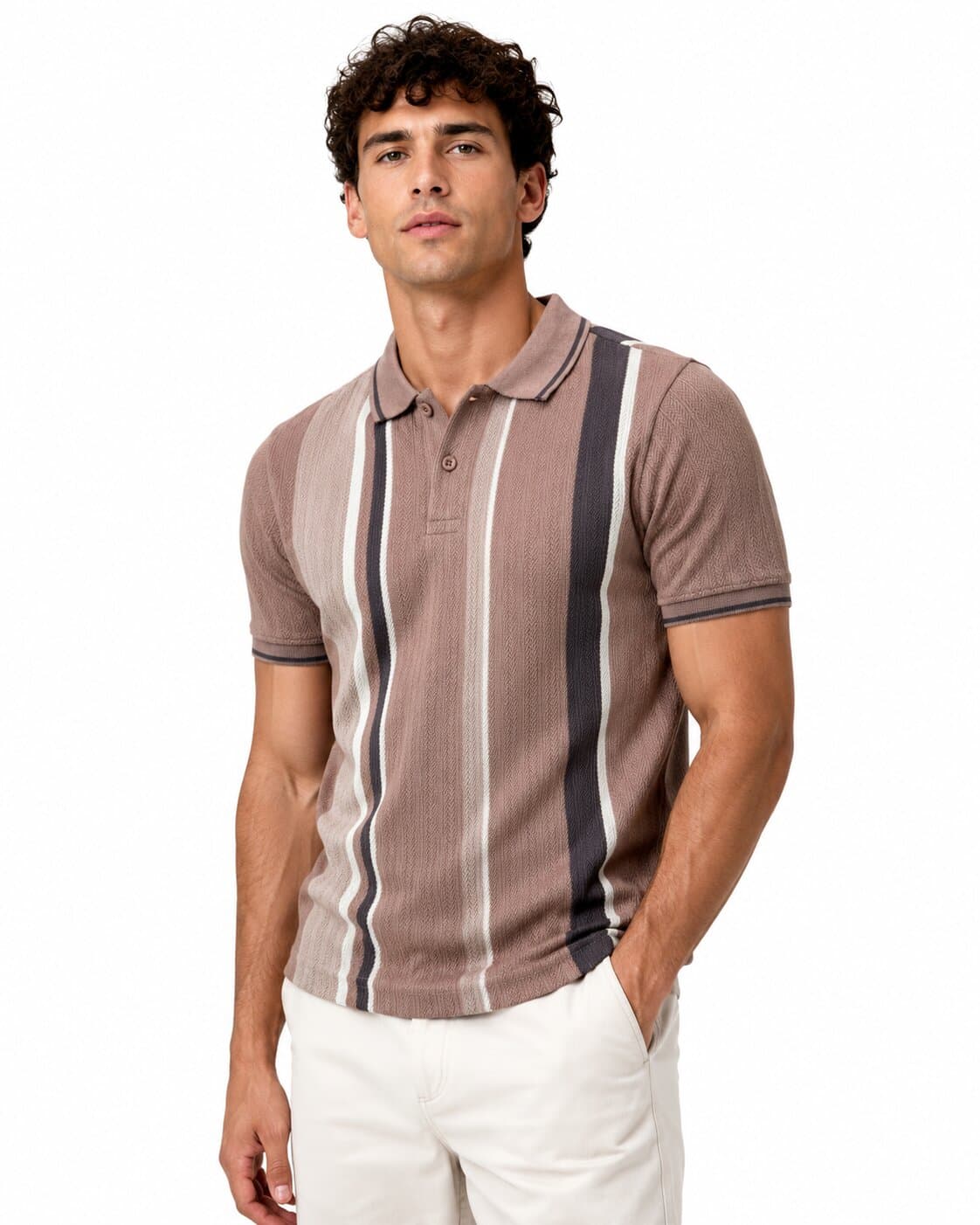 Men’s Premium Vertical Jacquard Polo