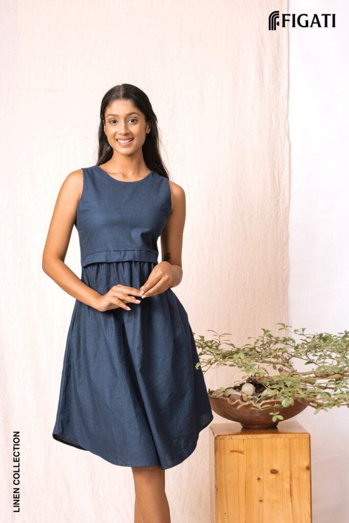 Empire dress Navy blue Ft010 2