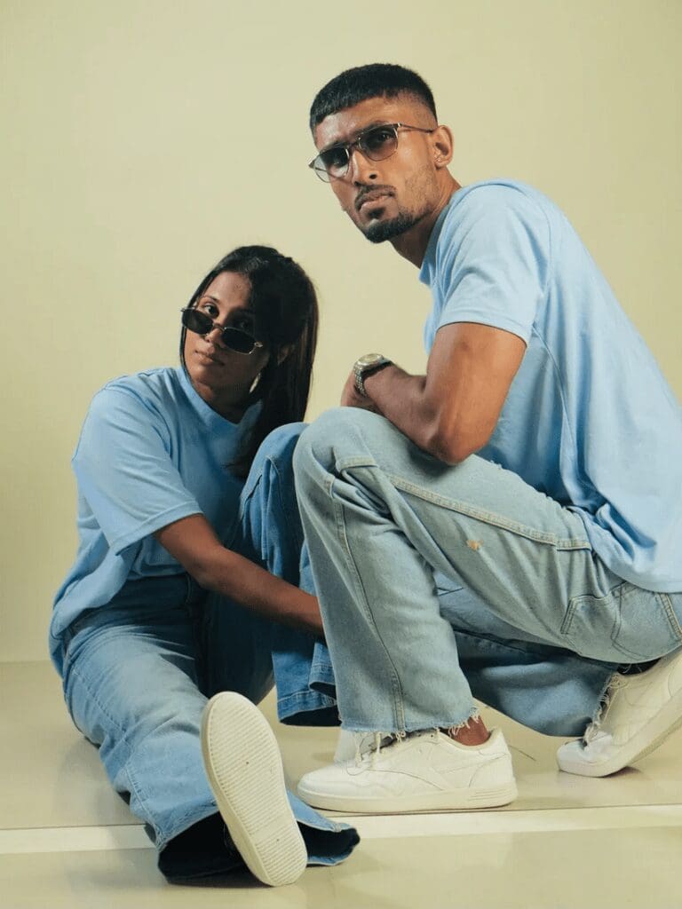 Avurudu Traditions with Harriet | Harriet NINETY SEVEN Celestial Breeze Sky Blue OverSized Basic T Shirt 4